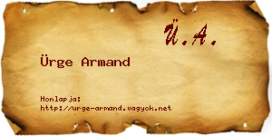 Ürge Armand névjegykártya